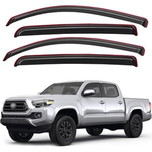 in-Channel Window Visors for Toyota Tacoma Double Cab 2016 2017 2018 2019 2020 2021 2022 2023Rain Guards Sun Shields Window Deflector Wind Vent Visors4PCS