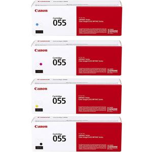 Canon CRG 055 Standard Capacity Toner Cartridge for MF743 & MF741 Printers, Bundle with Black/Cyan/Magenta/Yellow