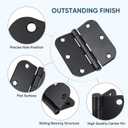 TICONN 48-Pack 3.5 Inch Door Hinges with Square Corner, 3-1/2 x 3-1/2 Inch Iron Bifold Residential Doors Hardware (Square Corner, Matte Black, 48 Pack)