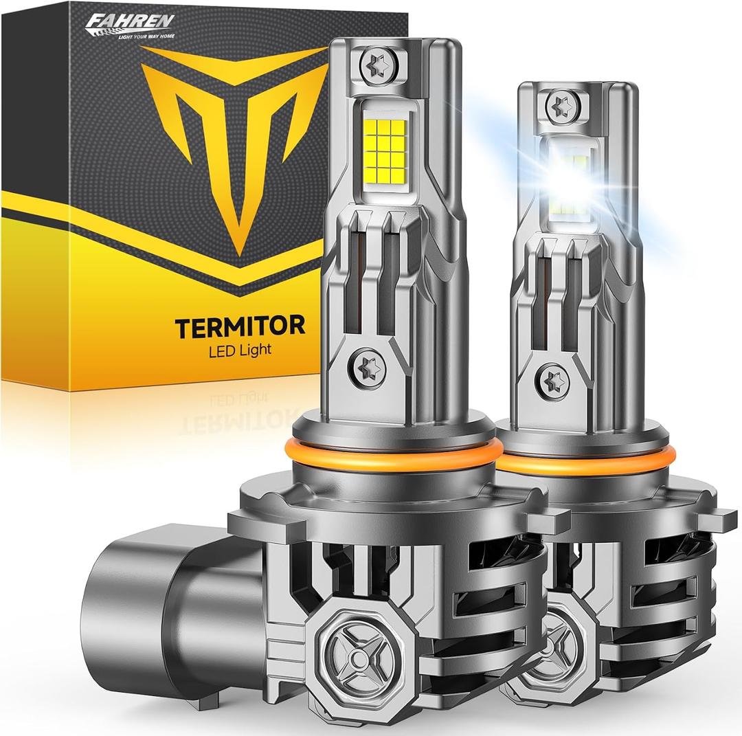 FAHREN Upgraded 9012/Hir2 LED Bulbs, 90,000LM 1500% Ultra-Bright, 1:1 Mini Size 9012 Halogen Replacement, 6500K Cool White, 80000HRS+ Lifespan, Quick Install No Adapter Needed, Pack of 2