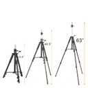 GEXWORLDWIDE GEX 63" Heavy Duty Mannequin Tripod Stand for Wig Cosmetology Training Practice Doll Manikin Head Tripod Wig Stand With Travel Bag (Black)