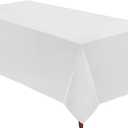 VidaFete 1 Pack Tablecloth 90 * 156inch Rectangle Table Cloth Polyester, Stain Wrinkle Resistant Polyester Dining Table Cover for Kitchen Dinning Party Wedding Tabletop Buffet Decoration(White)