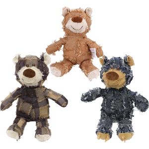 Dog Companion For Heavy Chewers-New Indestructible Robust Bear Dog Toy, Resistant Squeaky Dog ToysFor Heavy Chewers , Unbreakable Stuffed Plush Dog Toys For Aggressive Chewers (G-Navy+Oak+Purple)