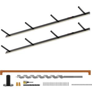 2pcs LED Floating Shelf Bracket with Lights, Hidden Floating Shelf Hardware with Integrated Lighting, Create Warm 2700K Lighted Wall Shelf, Heavy Duty Fireplace Mantel Brackets,150lbs (40x8x1.2)
