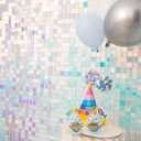 Kate Square Rainbow Blue Sequin Wall Panels Wedding Decoration Wall Shimmer Birthday Party (Pack of 8)