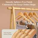Wooden Hangers with Clips 24 Pack Wooden Pants Hangers,Skirt Hangers with Adjustable Clips,Hangers for Pants,Jeans,Slacks,ShortsNatural