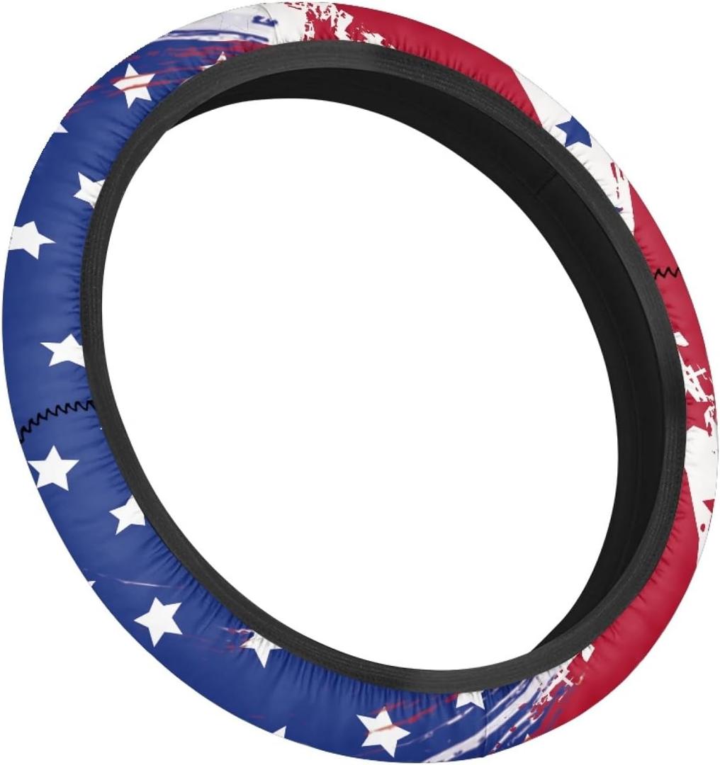 US Flag Golf Cart Steering Wheel Covers for Women Men Universal Golf Cart Steering Wheel Cover for Club Car Golf Cart Accessories 4Th of July Decorations