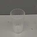 6 Pcs 8 Inch Tall Glass Ribbed Cylinder Vases Clear Floating Candle Flower Vase in Bulk, Hurricane Candle Holder for Wedding Housewarming Gift Table Centerpieces