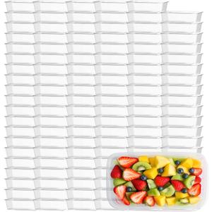 120 Pcs Plastic Meal Prep Containers with Lids 25 oz Clear Disposable Food Storage Containers Stackable Spill proof Box for Salad Snack Lunch Microwave Dishwasher and Freezer