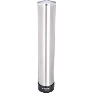 San Jamar C3200P Stainless Steel Pull Type Beverage Cup Dispenser, Fits 6oz to 10oz Cup Size, 2-7/ 32" to 3-3/ 16" Rim, 23-1/ 2" Tube Length