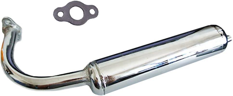 sthus 40mm Chrome Silver Muffler Exhaust Pipe for 49cc 50cc 60cc 66cc 80cc Motorized Bicycle