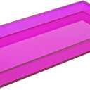 Acrylic Tray for Vanity Makeup Perfume Jewelry 12x6'' Small Decorative Tray for Bathroom Dresser Tops Candle Sink Counter, Purple