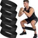 Tribe Lifting Fabric Resistance Bands for Working Out - 5 Exercise Bands Set for Legs and Glutes - Booty Bands for Women and Men - Thick Cloth Workout Bands for Physical Therapy, Hip Training (X-Heavy Black)