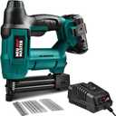 NEU MASTER Cordless Nail Battery Powered, Battery Brad Nailer/Staple NTC0023 20V Max. Battery and Charger Included for Upholstery, Woodworking and Carpentry