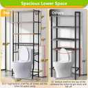 Over-The-Toilet Storage Shelf,4-Tier Bathroom Organizer Cabinet Rack And Storage Over Toilet With Shelf Waterproof Feet Pad And Basket,Multifunctional Space Saver Freestanding Bathroom ShelvesBrown