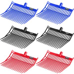 VEVOR 6PCS Manure Fork Replacement Head, 18 Angled Tines Horse Manure Fork Head, Durable Plastic Pitchfork Heads, Horse Mulch Rake for Picking up Stable Stall Muck Grass Hay Cleaning Farm Work