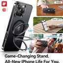 CASEKOO Black Titanium for iPhone 16 Pro Max Case with Magnetic Ring Stand [Compatible with MagSafe] [16FT Military-Grade Protection] Shockproof Polished Frame Phone Grip Cover 6.9 inch