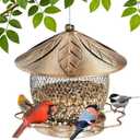 MYITYARD Bird Feeder for Outdoors Hanging, Heavy Duty Metal Wild Bird Feeders, 3 lbs Seed Feeder for Outside Garden Yard Decor, Attracting Cardinals Bluebird
