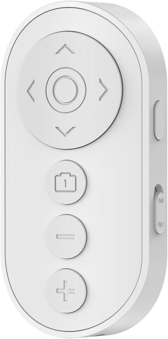 Bluetooth Camera Remote Shutter with Zoom and Front/Rear Camera Switch for Photo and Vlogging,Cllphone Remote Clicker for iOS & Android Smartphone, Wireless Video Scrolling for Tiktok (White)