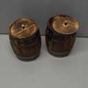 2 Pcs Wood Wine Barrel Vase 6" x 5"  Rustic Wooden Flower Vase Planter for Wedding Reception, Home Indoor Outdoor Garden, Kitchen, Party Table Decoration