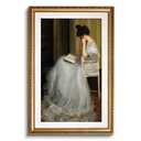 VIYYIEA Large Gold Framed Woman Reading Living Room Wall Art, 24x36 Inch