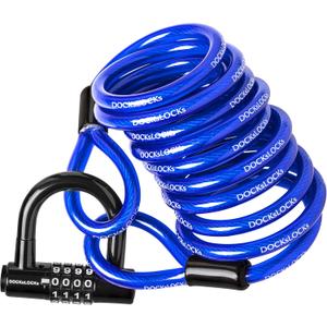 DocksLocks Security Cable Lock Set (5ft to 25ft Lengths)  Weatherproof, Looped Ends, Coiled, Compact, Includes U-Lock, Anti-Theft for Bikes, Patio Furniture, Kayaks, Outdoor Equipment 5ft DocksLocks Security Cable Lock Set (5ft to 25ft Lengths)  Weatherproof, Looped Ends, Coiled, Compact, Includes U-Lock, Anti-Theft for Bikes, Patio Furniture, Kayaks, Outdoor Equipment 5ft