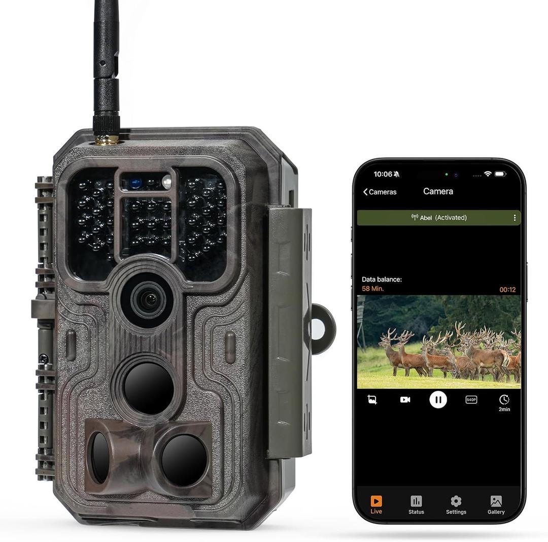 Meidase P200 WiFi (Non-Cellular) Trail Camera, 64MP Photo, 1296p Video, Bluetooth WiFi App Control, 0.1s Motion Detection, No Glow Night Vision 100ft, for Wildlife Animal Scouting or Backyard