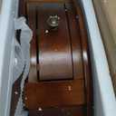 Solid Wood Console Table with Drawer, Semi-Circle Entryway Storage Shelf, Half-Moon Porch Table Side Elegant Vintage Sofa for Living Room (Walnut-Colored (23.6" L x 11.8" W x 31.5" H))