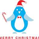 Family Merry Christmas Adorable Cartoon Wall Decal Decoration Cute Little Happy Penguin Christmas Cute Santa Hat Candy Cane Holiday Gift Lasts Years and Easily Removable - Size: 30 in(W) x 24 in(H)
