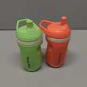 Tommee Tippee Insulated 9oz Sporty Spout Toddler Water Bottle, No Spill, Sippy Cups for Toddlers 1-3, Two-Piece Valve Helps Stop Spills, Green & Red, BPA Free, Pack of 2