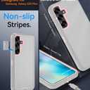 for Samsung Galaxy S25 Plus Case, with HD Tempered Glass Screen Protector, Heavy Duty Shockproof Drop Protective Rugged Tough Durable Phone Cover (with Belt Clip-Grey/Pink)