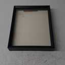SONGMICS 11x14 Shadow Box Frame, Deep Box Frame with Top Slot and Push Pins, Wood Picture Display Case for Savings, Linen Fabric Backing for DIY Craft, Glass Front, Black, Gift URPF009B01