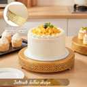Wenqik 2 Pcs Gold Metal Cake Stand, 14" 16" Large Round Cupcake Stand | Elegant Gold Design,Create Elegant Looking,Dessert Table Cookies Fruit Cupcake Serving Tray,Wedding Birthday Party and Events