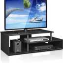 Furinno Econ Low Rise TV Stand, Black/Black, 14.6"D x 48.7"W x 15"H