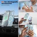 SUPFINE Magnetic for Samsung Galaxy S24 Case / S25 Case with Screen Protector, (Built-in Magnets) (Military Grade Drop Protection) Slim Translucent Shockproof Phone Case,Sliver Blue