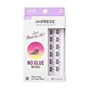 KISS imPRESS Falsies Press On Self Adhesive Eyelashes, 14mm-16mm Natural Volume Press On Lashes, Black, No Glue Needed, Invisible Band, 12 Lash Clusters - Edgy (1 pair (Pack of 1))