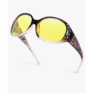 IGnaef Night Driving Glasses for Womens Polarized Yellow Night Vision Glasses Anti Glare IF008