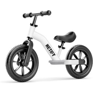 WETIFY Balance Bike 2 Year Old, 2-5 Year Old Toddler Balance Bike, No Pedal Bikes with Adjustable Handlebar & Seat, 2 3 4 5 Year Old Boys Girls Birthday Gifts Toys (White)
