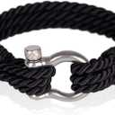 Paracord Bracelet for Men - Twisted Rope Bracelets for Men, Handmade Mens Bracelets Jewelry, Boyfriend Gifts Birthday, Pulseras Para Hombres, Men's Bracelet Gifts for Son (8.5, Black)