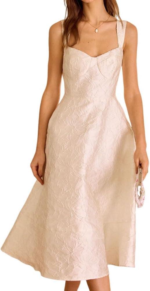 RIHOAS Women's Jacquard Dress Women Formal, A-Line Formal Party Dress for Special Occasions (Yellow, XS)