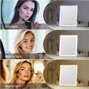 homtang Vanity Mirror with Lights,10"x12" Lighted Makeup Mirror with 3 Color Modes & Dimmable, 360° Rotation Desk Mirror, Dual Power Supply, Smart Touch Control with Settings Memory (White)