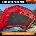 Soundproof Liner Compatible with 2021-2024 Ford F150 3.5L (Exclude Raptor) Hood Sound Insulation Mat PET Felt Engine Heat Insulation Shield for 2023 F150 Accessories