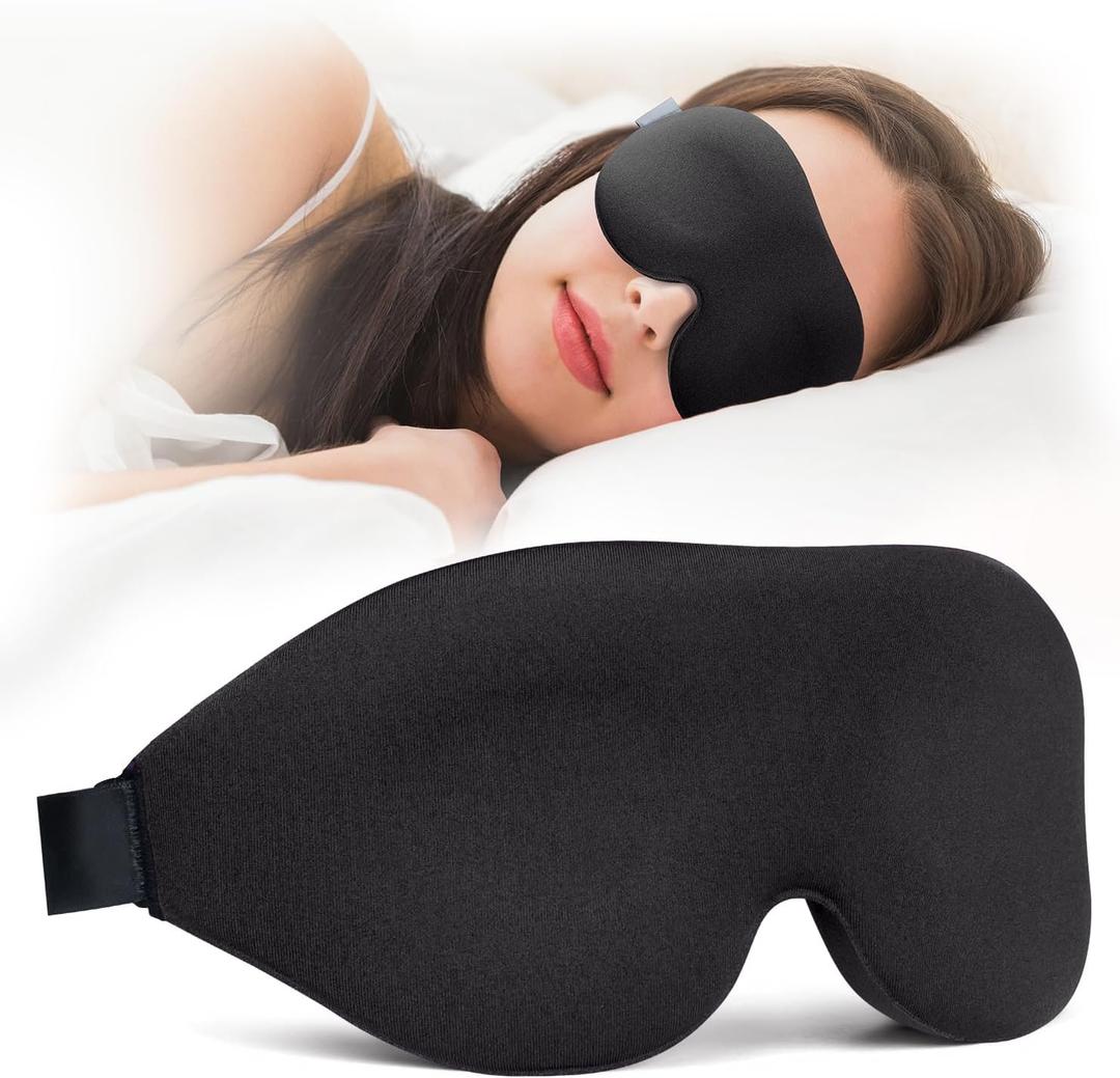 NEWVANGA Sleep Mask for Back and Side Sleeper, Block Out Light, Luxury Sleeping Eye Mask of 3D Night Blindfold, Zero Pressure Breathable Travel Eye Cover Black NEWVANGA Sleep Mask for Back and Side Sleeper, Block Out Light, Luxury Sleeping Eye Mask of 3D Night Blindfold, Zero Pressure Breathable Travel Eye Cover Black