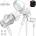 USB C Headphones Wired for iPad Pro/iPhone 17 Pro Max Air 16 15 Plus, 90 Right Angle Type C Earphones with Mic Stereo Magnet in Ear Wired Earbud for Samsung S26 S25 S24 Ultra S23 FE/Pixel 10, Silver