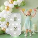 2.3FT Marquee Numbers 8, Light up Numbers Birthday Decorations for Girls Birthday Party Anniversary Backdrop