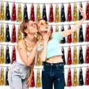 4P Red-Black Gold Foil Fringe Tassel Banner Garland Metallic Tinsel Streamers Wall Hanging Curtain Backdrop Banners for Parade Floats, 2025 Graduation Decorations, Baby Bridal Shower Party Decoration