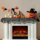 2 x Sioloc Halloween Table Runner, Black Lace Spider Web Table Runners for Masquerade Party, Creepy Table Cloth for Kitchen Indoor Dinner Table Festival Gatherings Decor (14x72inch)