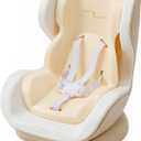 Dolls car seat with Air Vent Clip for Lu bubu, Magnetic Doll Car Seat Holder, Universal 17cm Action Figure Sofa with Elastic Safety Belt for Automotive AC Vents & Desktop Display (1. Milk Tea Color)