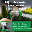 RESTMO Garden Hose Nozzle, Heavy Duty Metal Water Hose Nozzle with 7 Adjustable Spray Patterns, High Pressure Hand Sprayer with Flow Control for Watering Plants & Lawns, Washing Cars & Pets