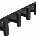 Sturdy Multi-Functional Wall Coat Rack - Hat, Purse & Towel Organizer for Entryway | Bathroom Towel Hanger Organizer and Modern Decor (Matte Black, 1-Pack 5 Hooks)